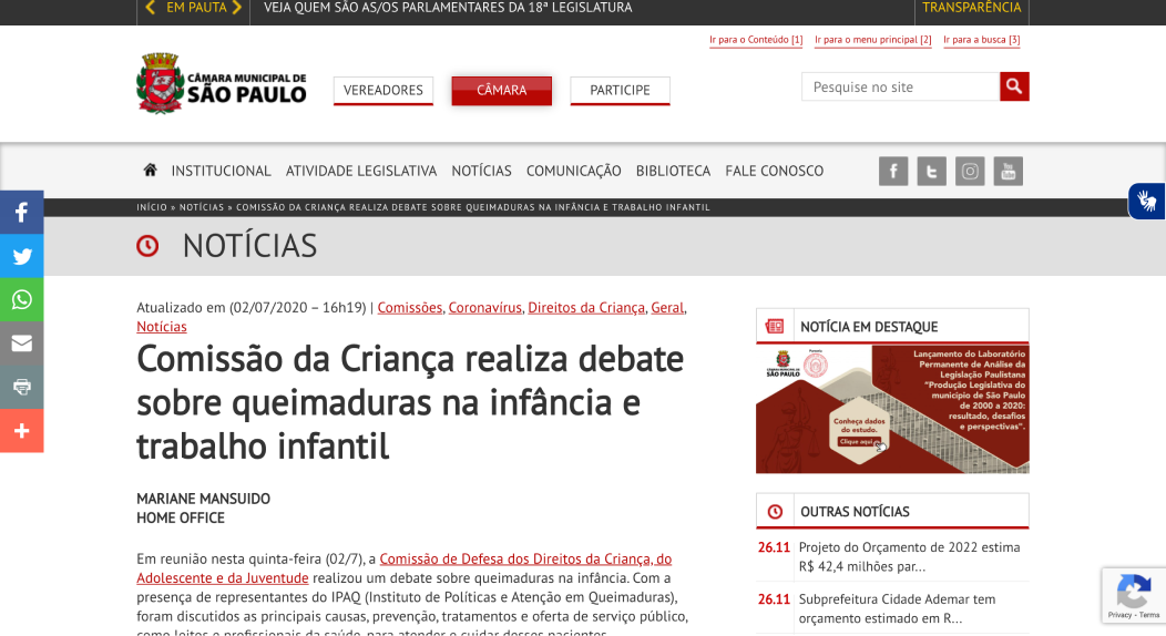 Comissão de Defesa dos Direitos da Criança, do Adolescente e da Juventude da Câmara de Vereadores de São Paulo